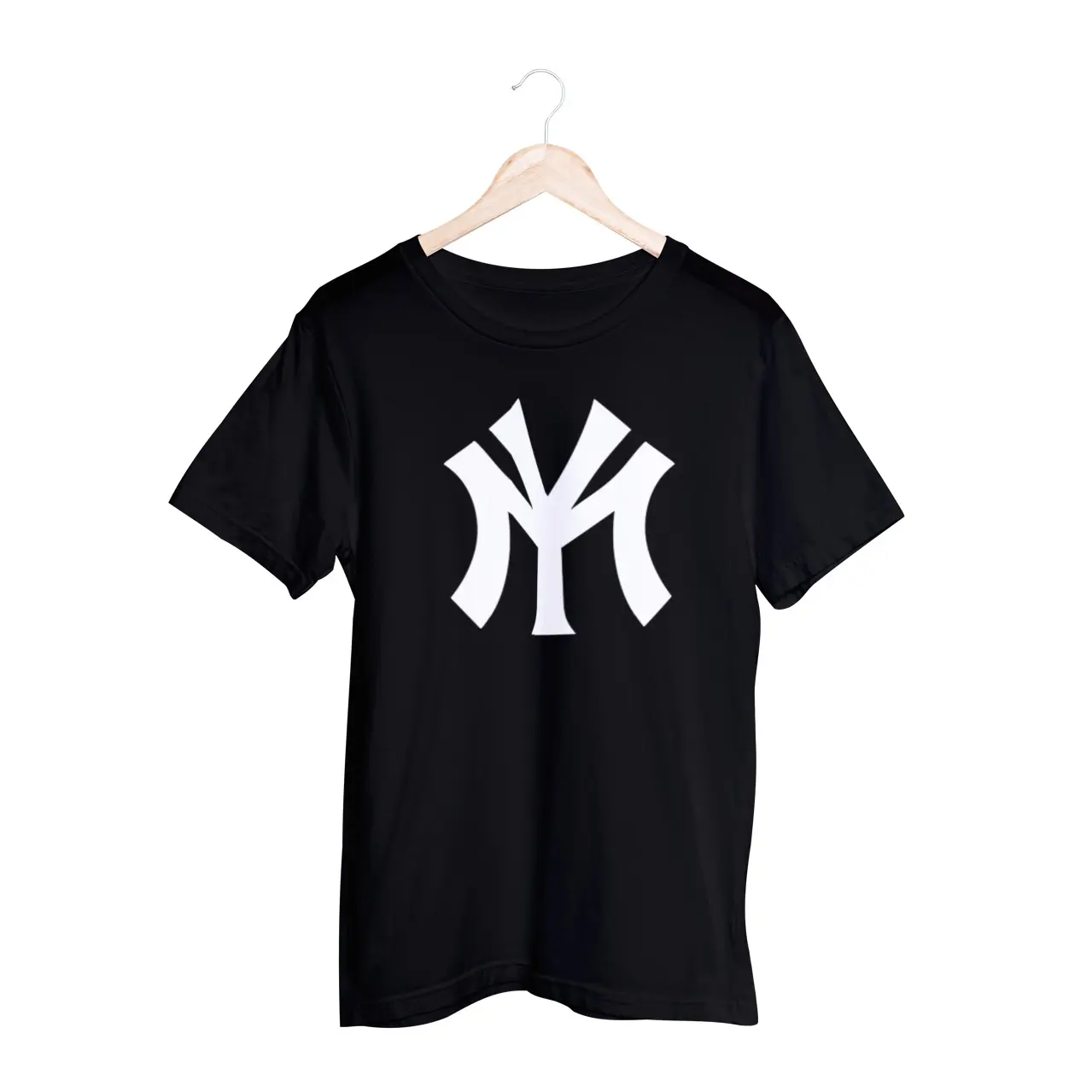 Hanger sporting a black shirt with white Mississippi Yankees design